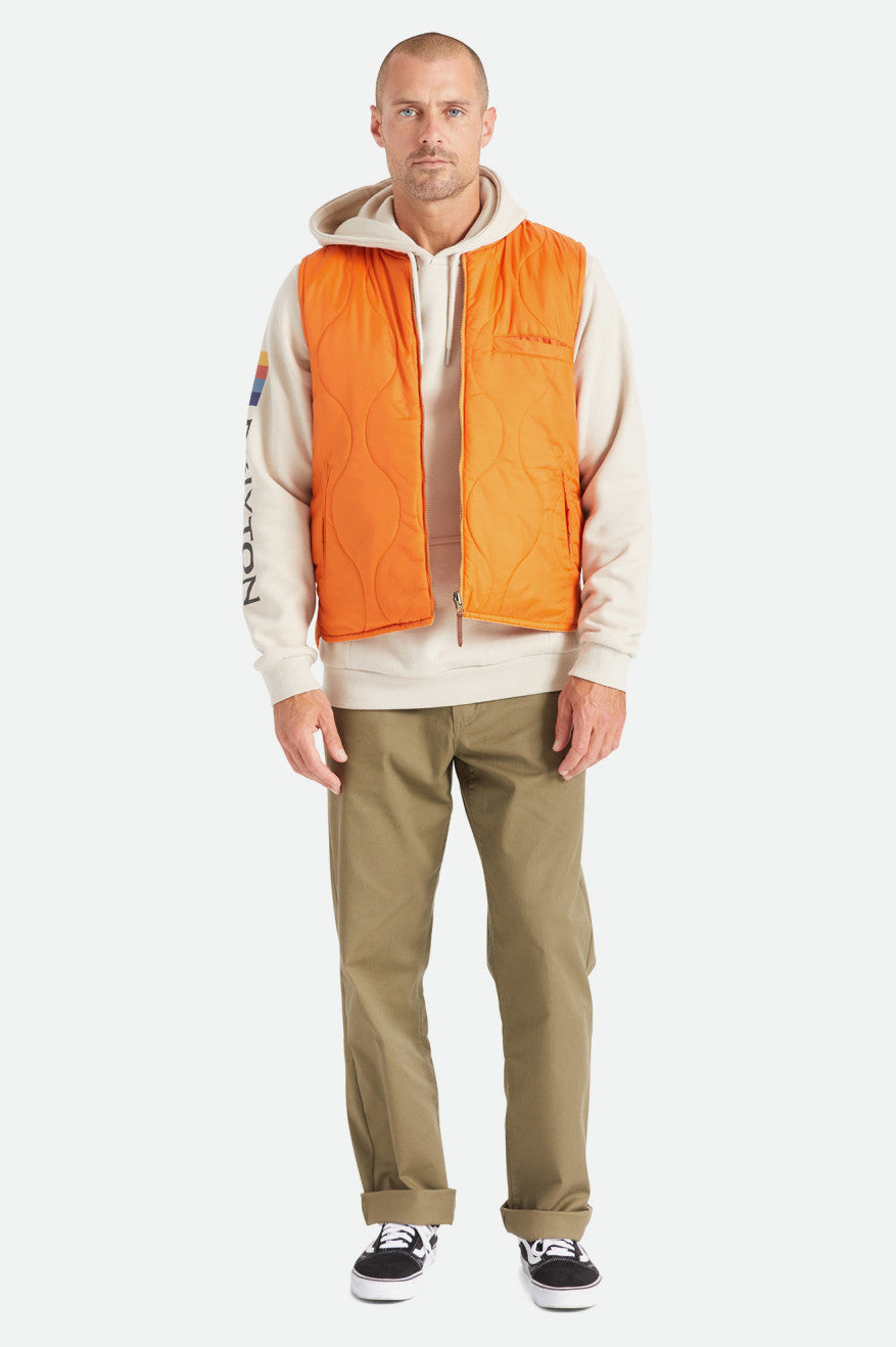 Orange Men's Brixton Abraham Reversible Vest Jackets | 146253-RXM