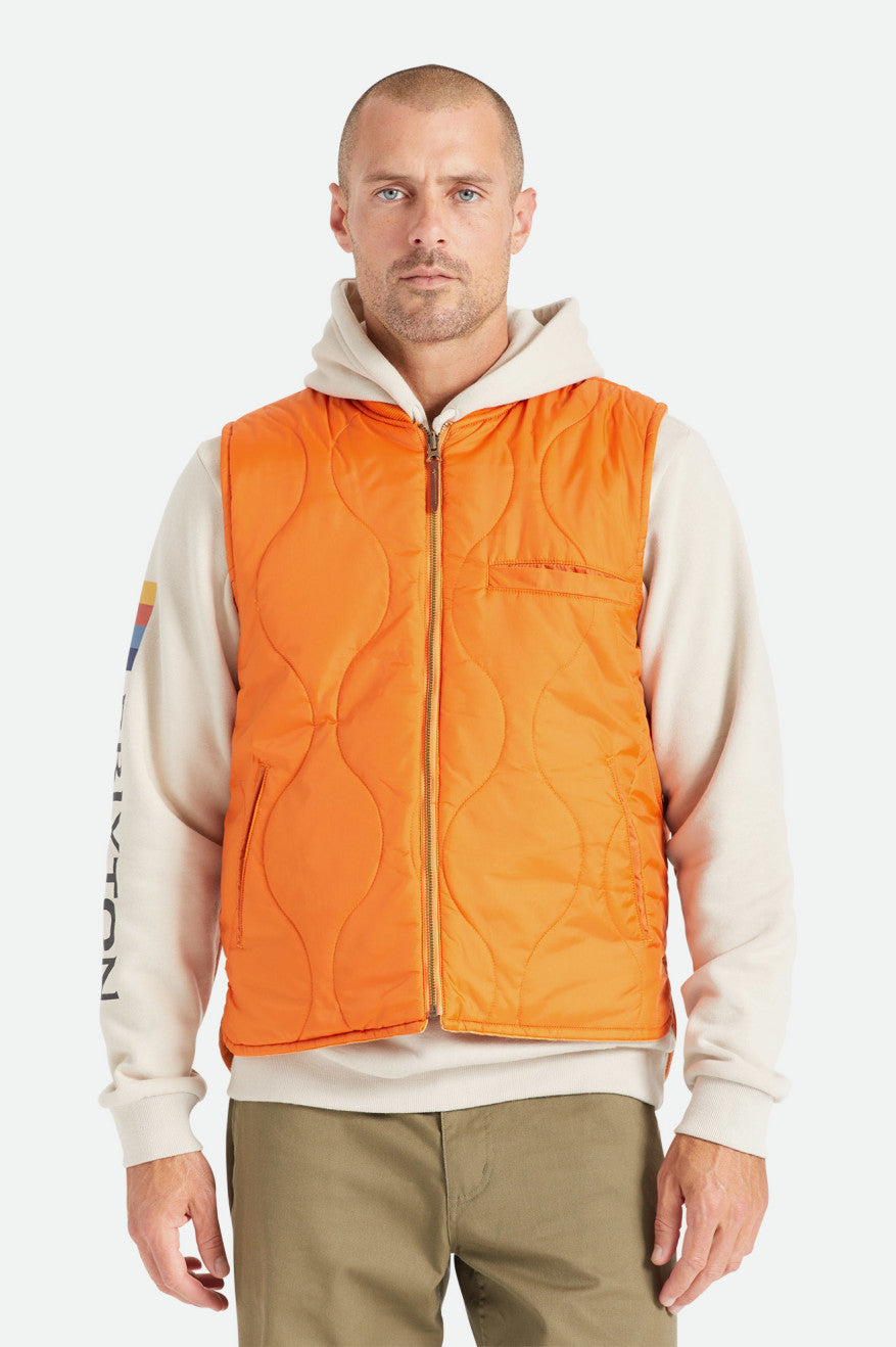 Orange Men's Brixton Abraham Reversible Vest Jackets | 146253-RXM