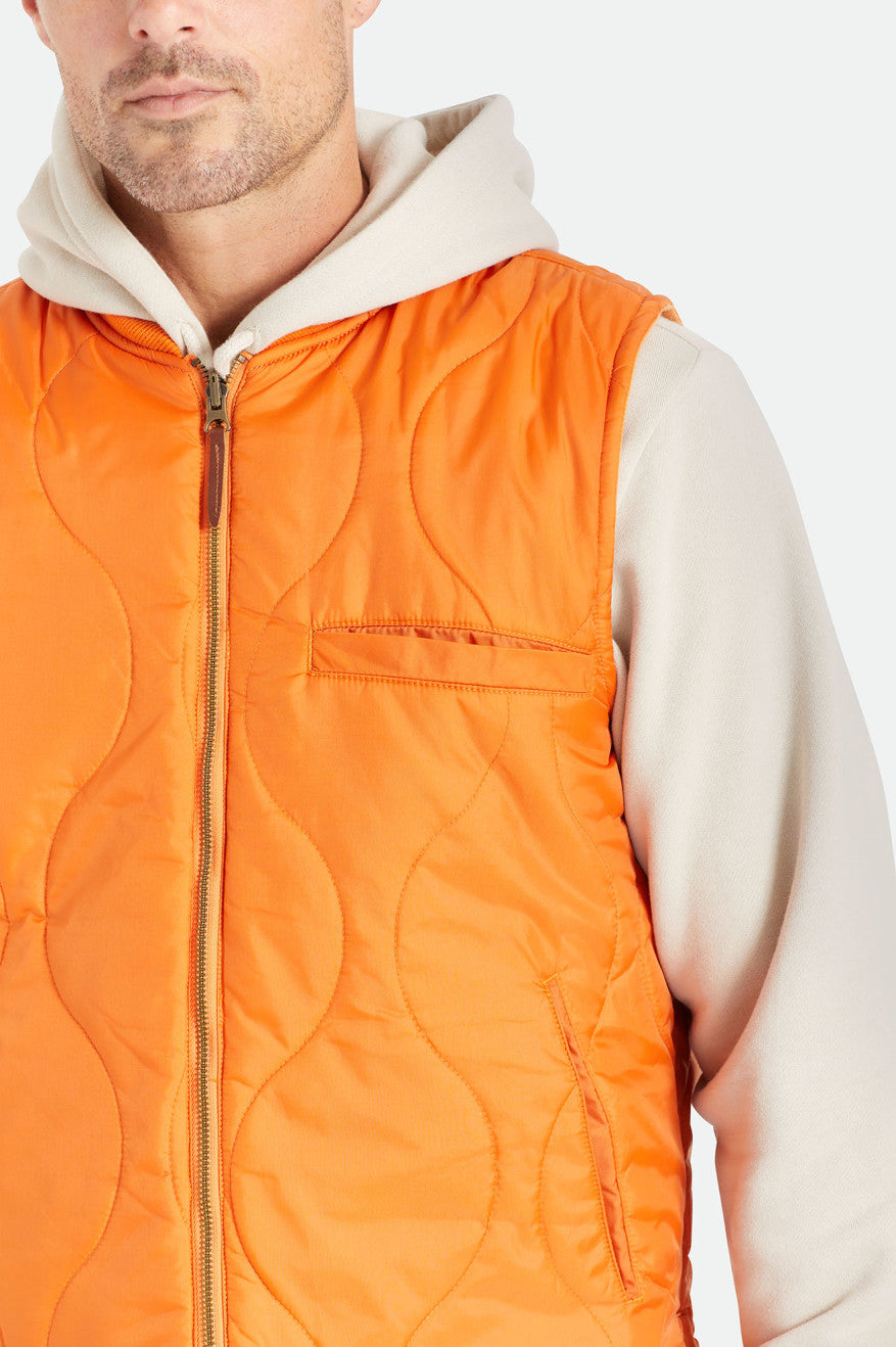 Orange Men's Brixton Abraham Reversible Vest Jackets | 146253-RXM