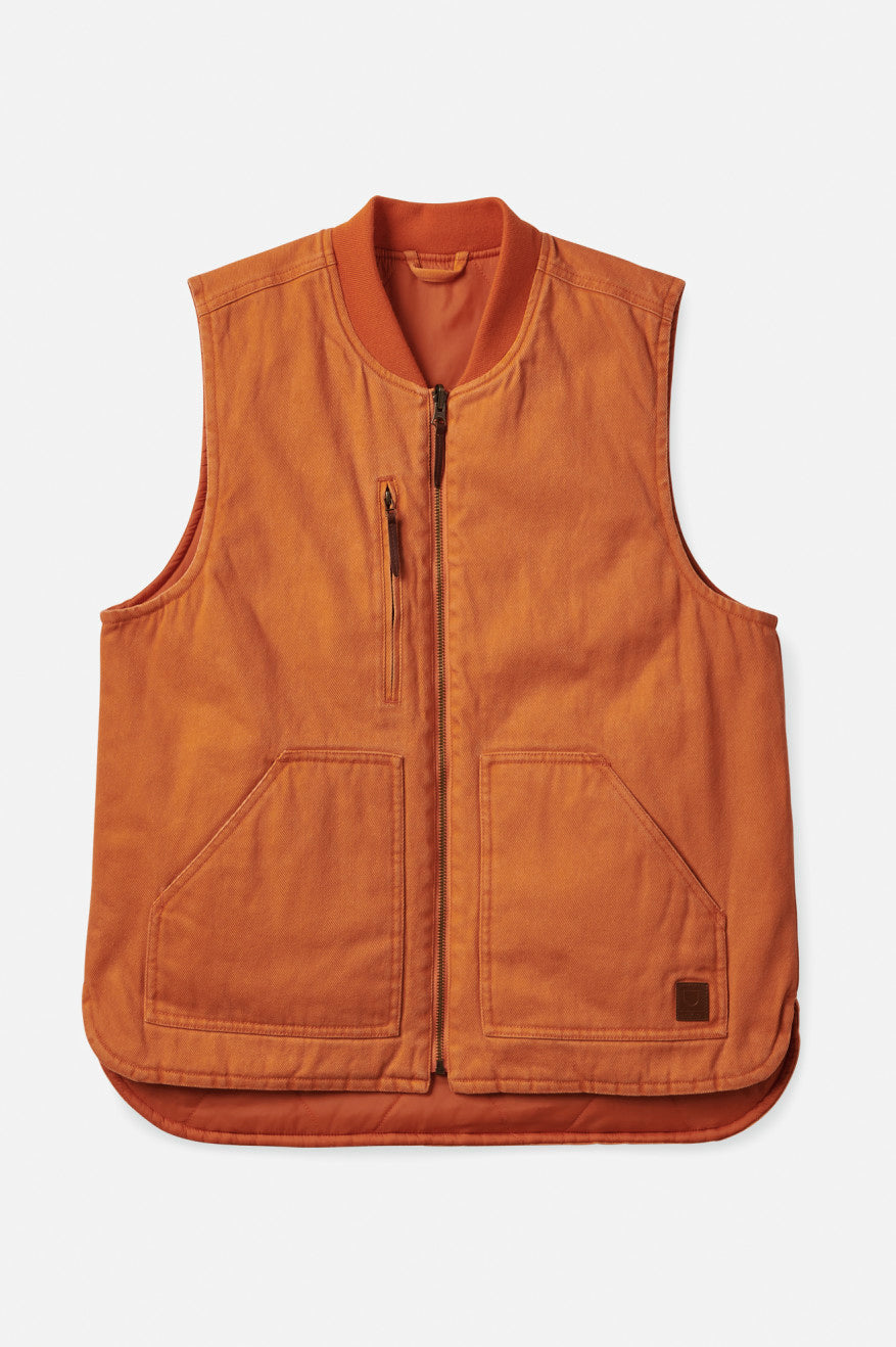 Orange Men's Brixton Abraham Reversible Vest Jackets | 146253-RXM