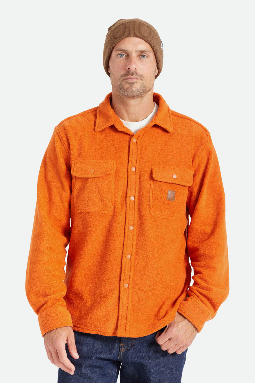 Orange Men\'s Brixton Bowery L/S Arctic Stretch Fleece Flannels | 374260-BRC