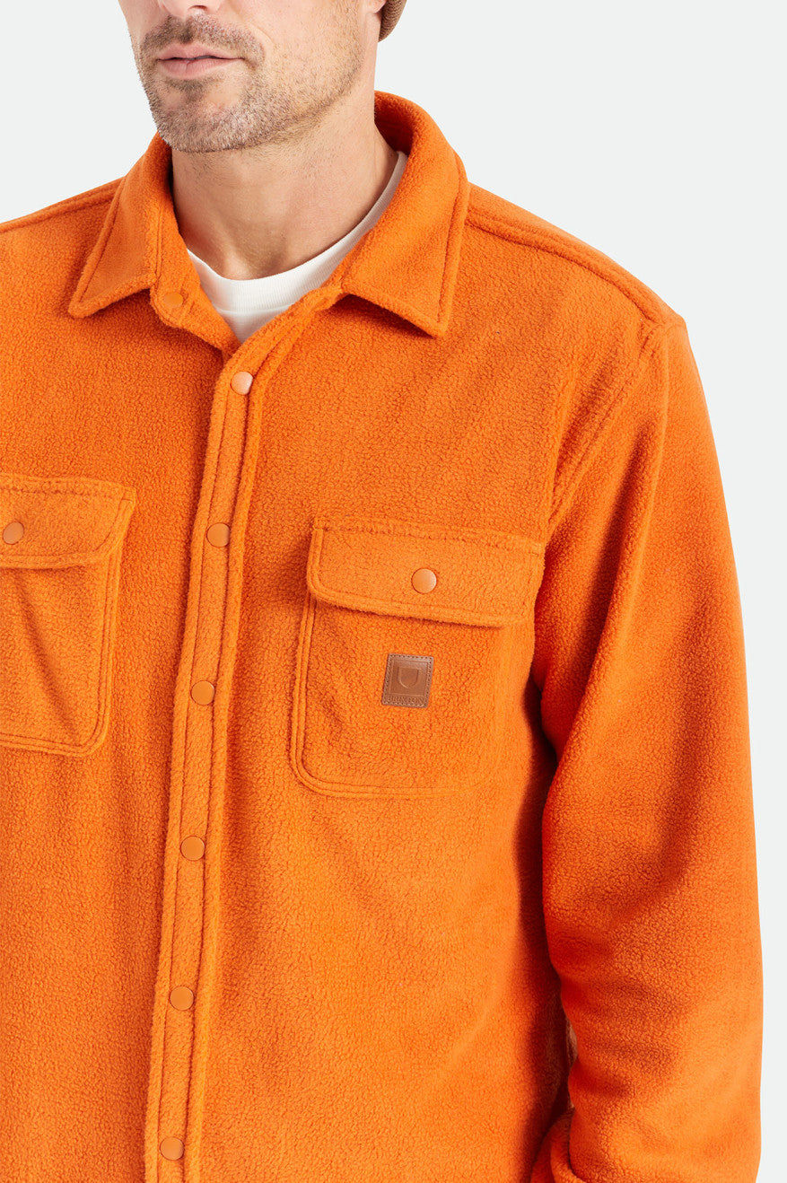 Orange Men's Brixton Bowery L/S Arctic Stretch Fleece Wovens | 801429-QOU