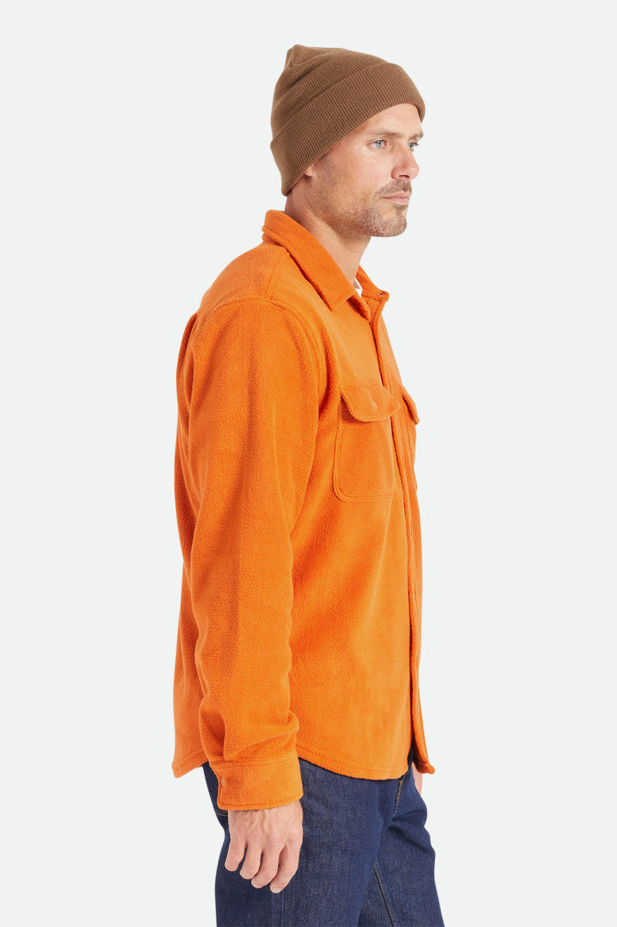 Orange Men's Brixton Bowery L/S Arctic Stretch Fleece Wovens | 801429-QOU