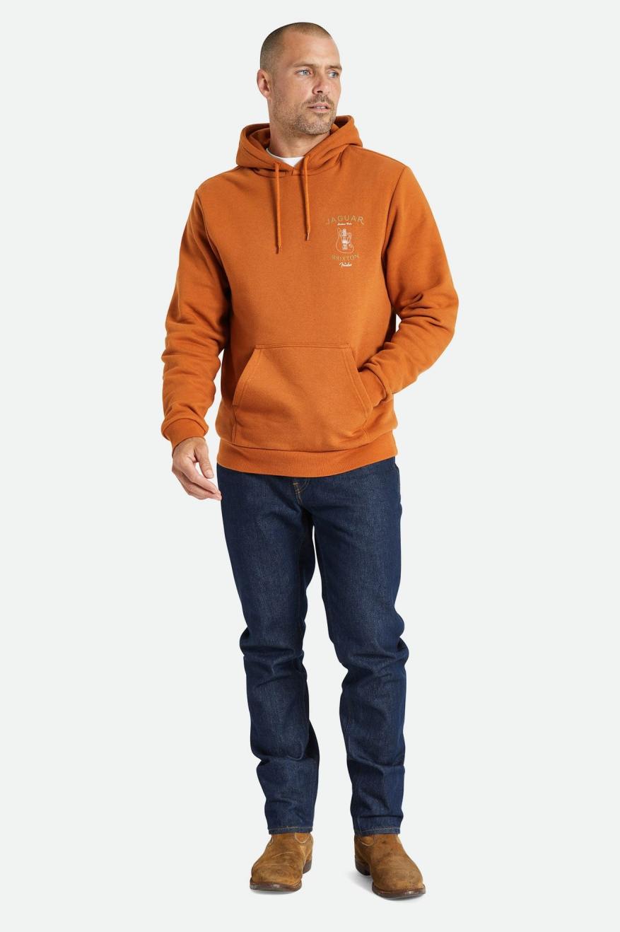 Orange Men's Brixton Fender Jaguar Claws Hoodie | 059278-DCY