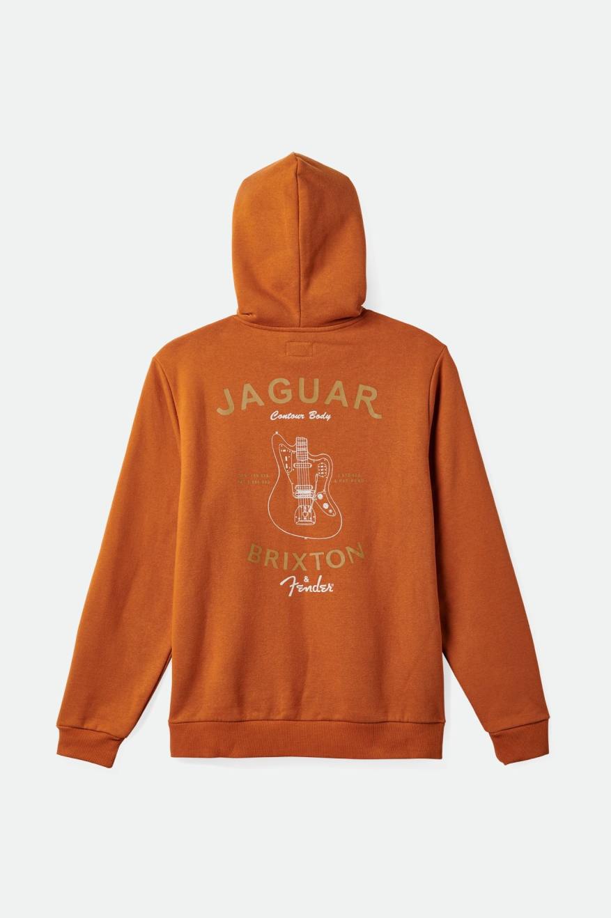 Orange Men's Brixton Fender Jaguar Claws Hoodie | 059278-DCY