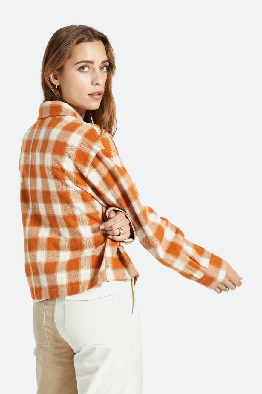 Orange Women's Brixton Bowery L/S Flannels | 498063-KRM