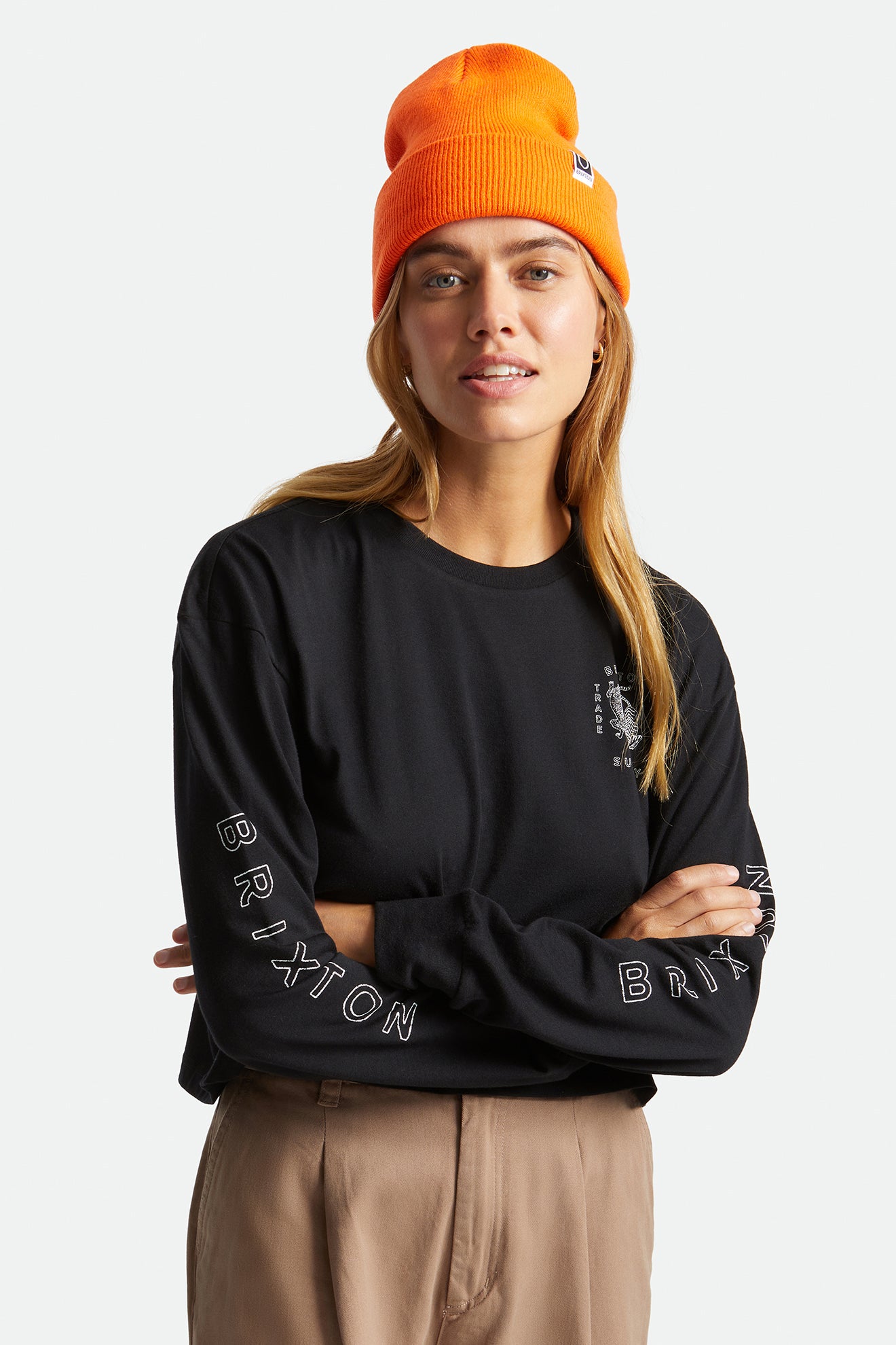 Orange Women's Brixton Harbor Beta Watch Cap Beanie | 964701-HWU