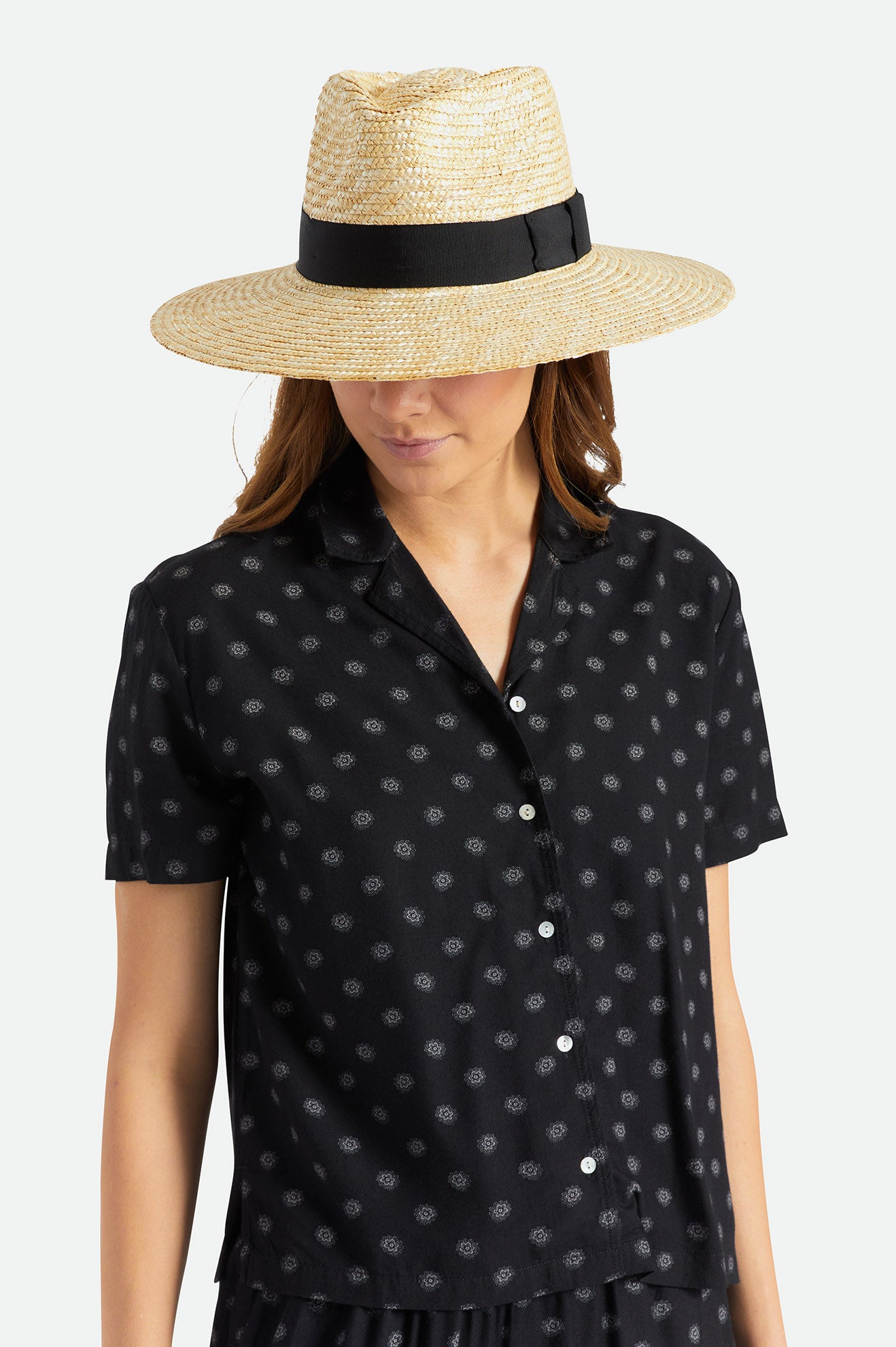 Orange Women's Brixton Joanna Straw Hats | 764021-PFR