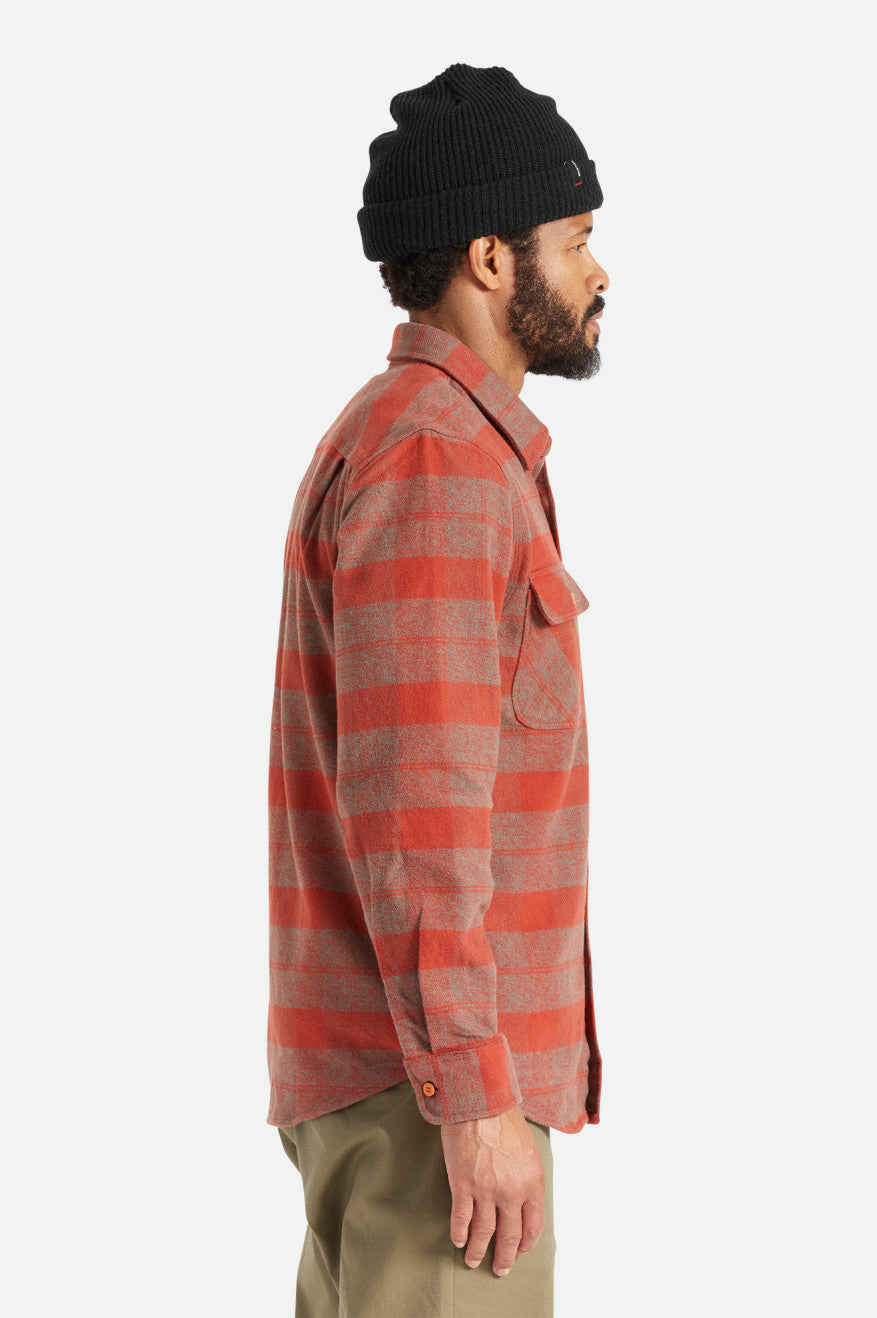 Red Men's Brixton Bowery Heavy Weight L/S Wovens | 230587-LWF