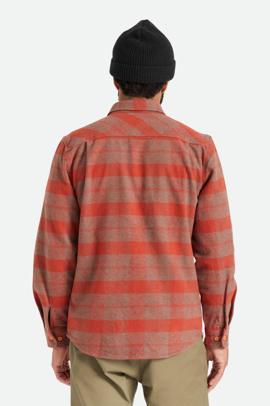 Red Men's Brixton Bowery Heavy Weight L/S Wovens | 230587-LWF