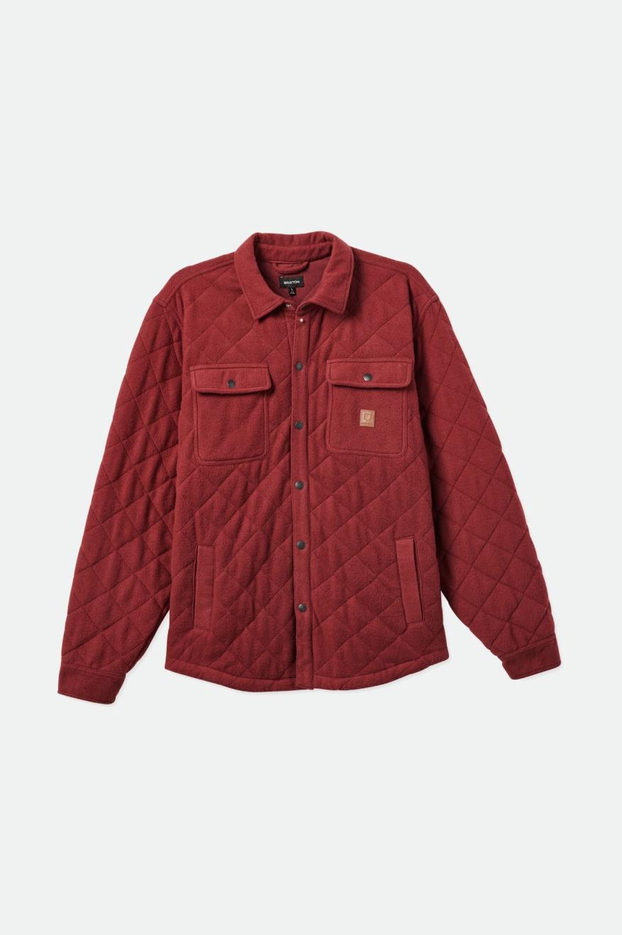 Red Men's Brixton Cass Quilted Fleece Jackets | 561798-JLD