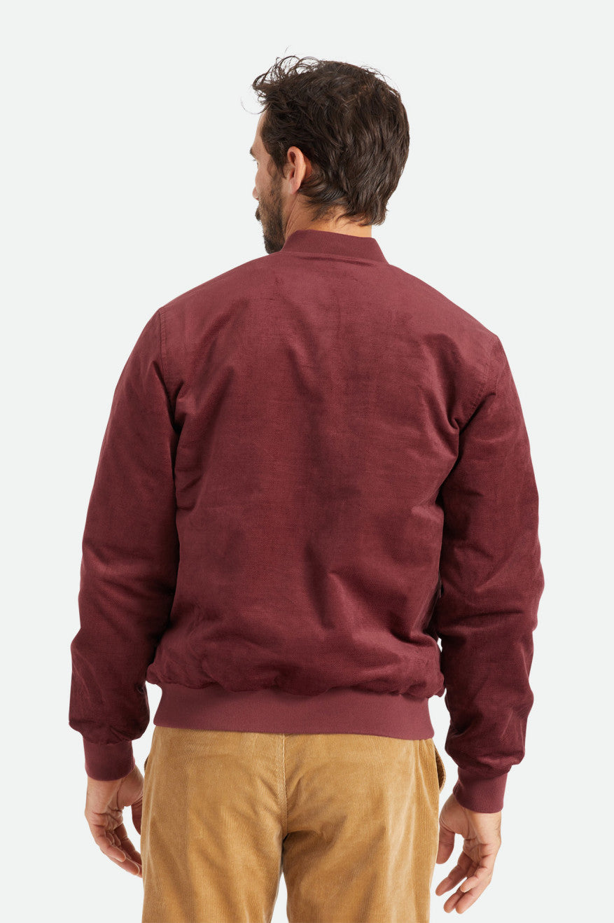 Red Men's Brixton Dillinger Bomber Jackets | 159248-MFW