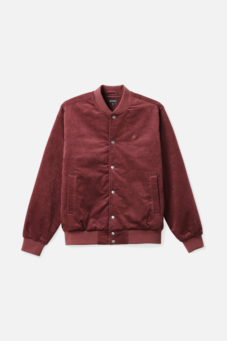 Red Men's Brixton Dillinger Bomber Jackets | 159248-MFW