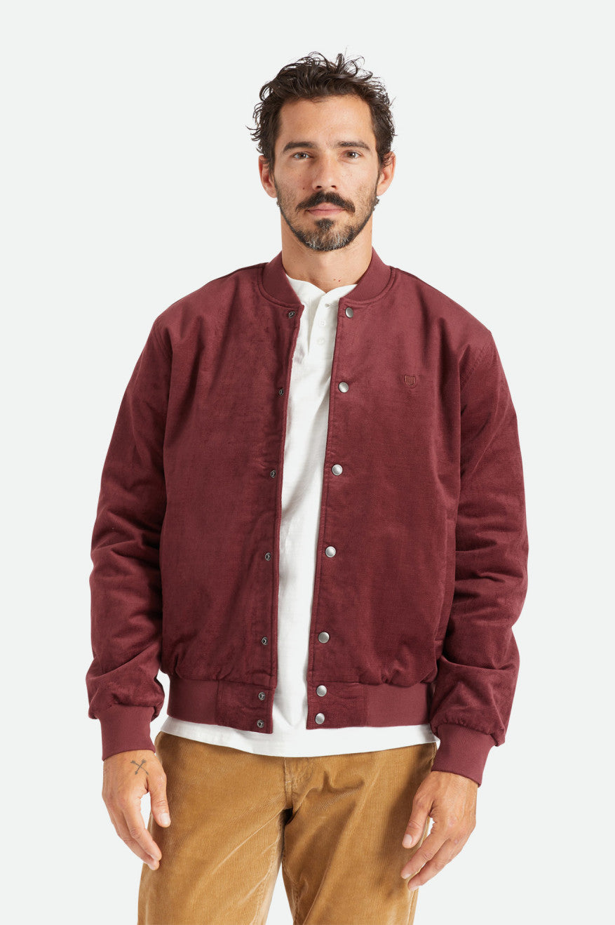 Red Men\'s Brixton Dillinger Bomber Jackets | 159248-MFW