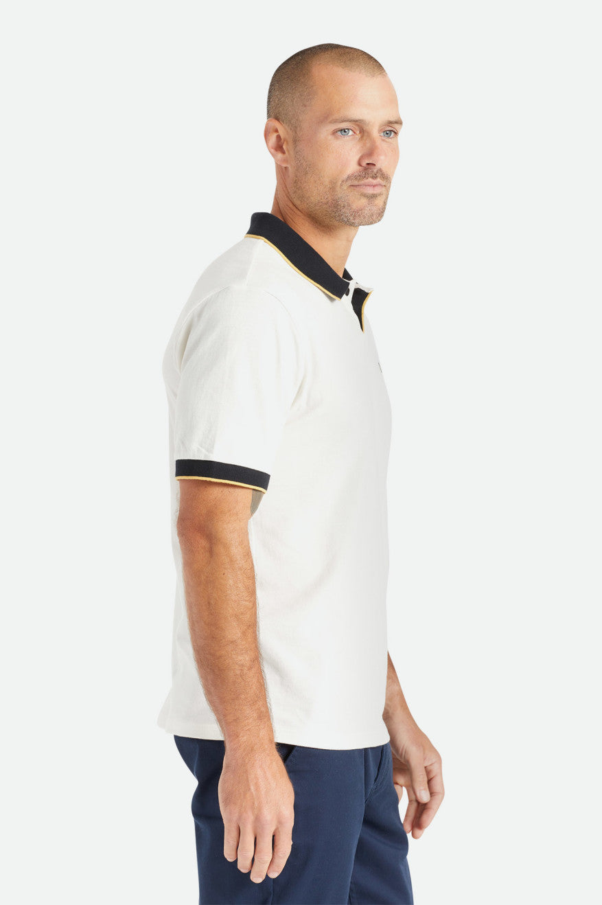 White / Black Men's Brixton Proper S/S Polo Knitwear | 173695-WSP