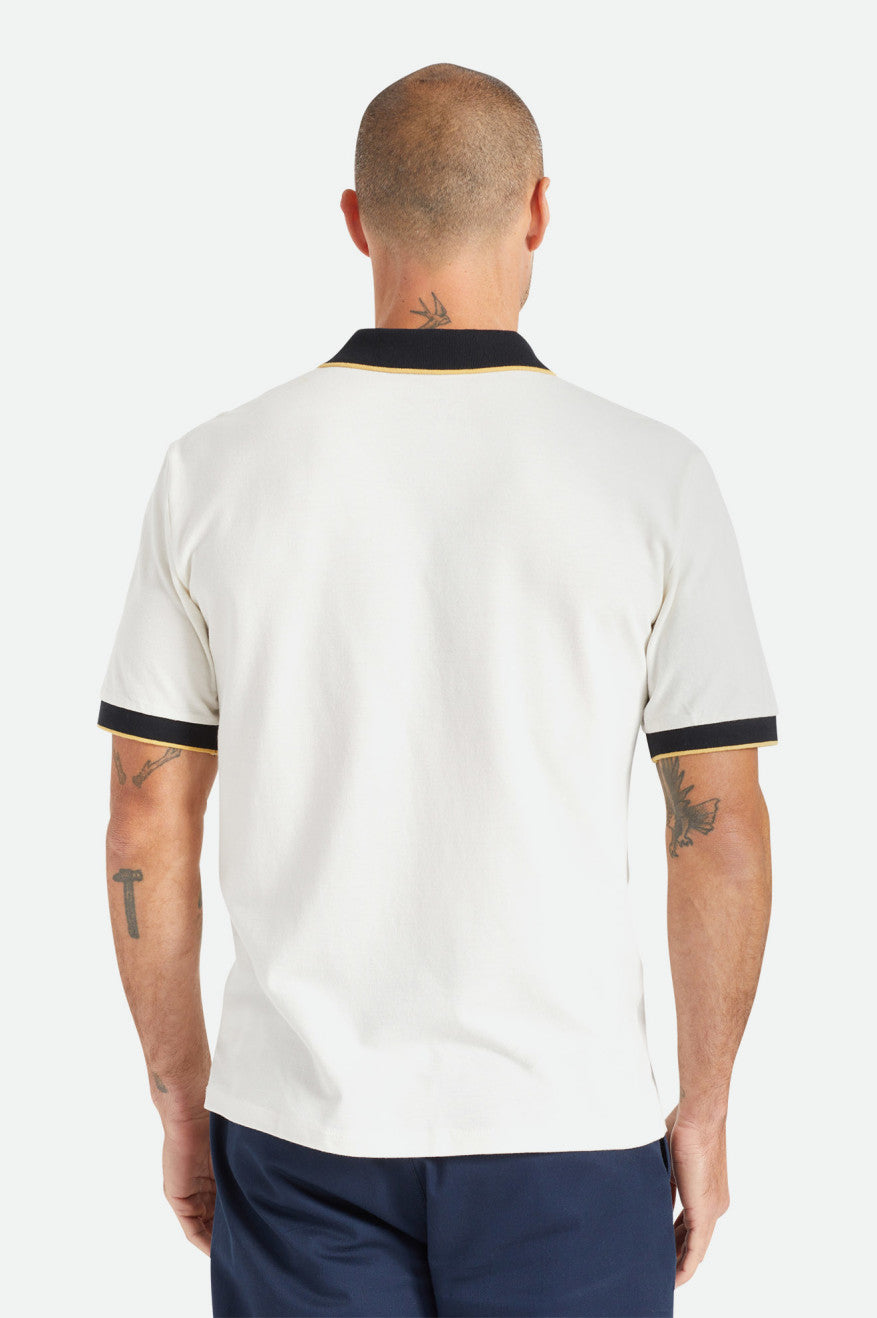 White / Black Men's Brixton Proper S/S Polo Knitwear | 173695-WSP