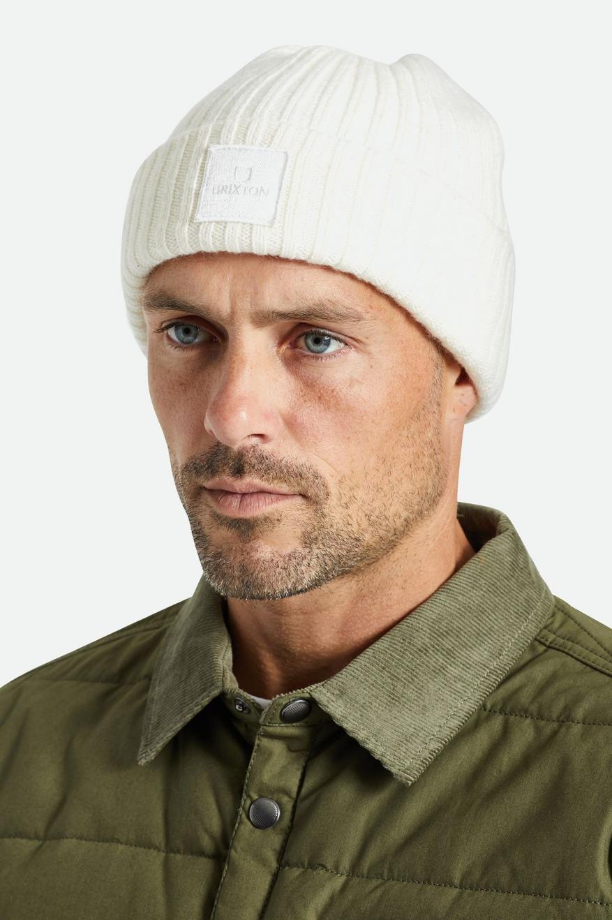 White Men's Brixton Alpha Square Merino Wool Beanie | 831750-TOS