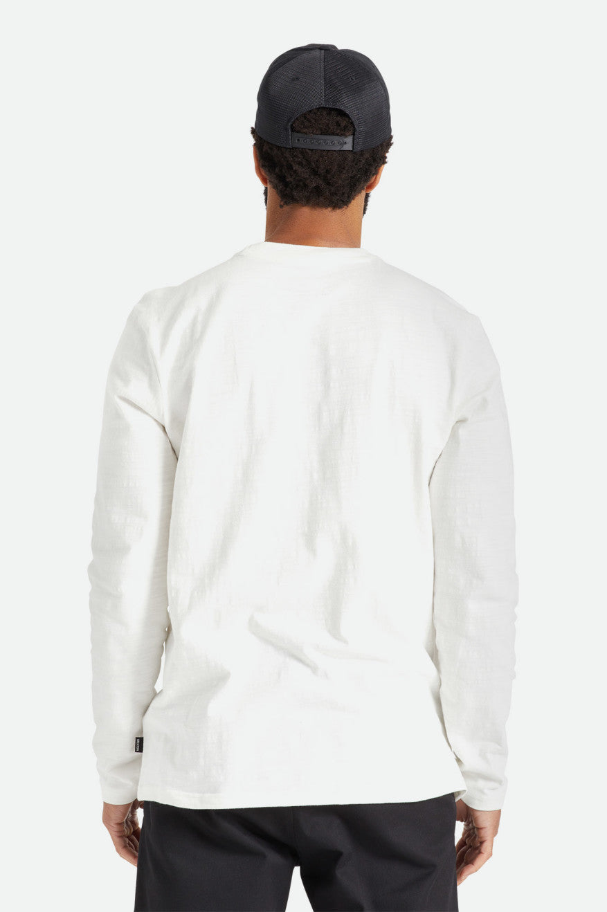 White Men's Brixton Basic Slub L/S Pocket Knitwear | 936254-SWZ