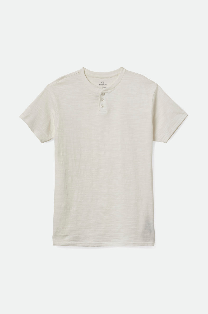 White Men's Brixton Basic Slub S/S Henley Knitwear | 905321-UAN