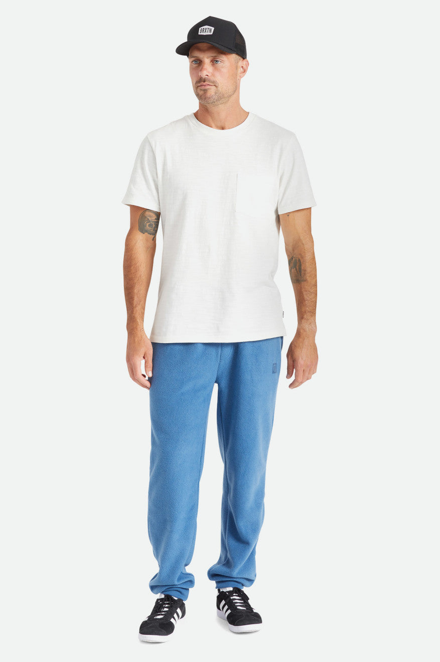 White Men's Brixton Basic Slub S/S Pocket Tops | 981536-DVE