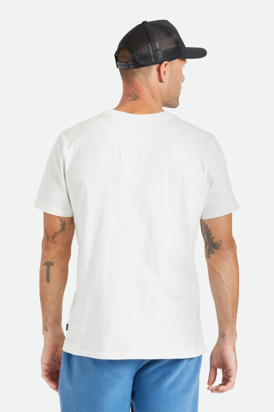 White Men's Brixton Basic Slub S/S Pocket Tops | 981536-DVE