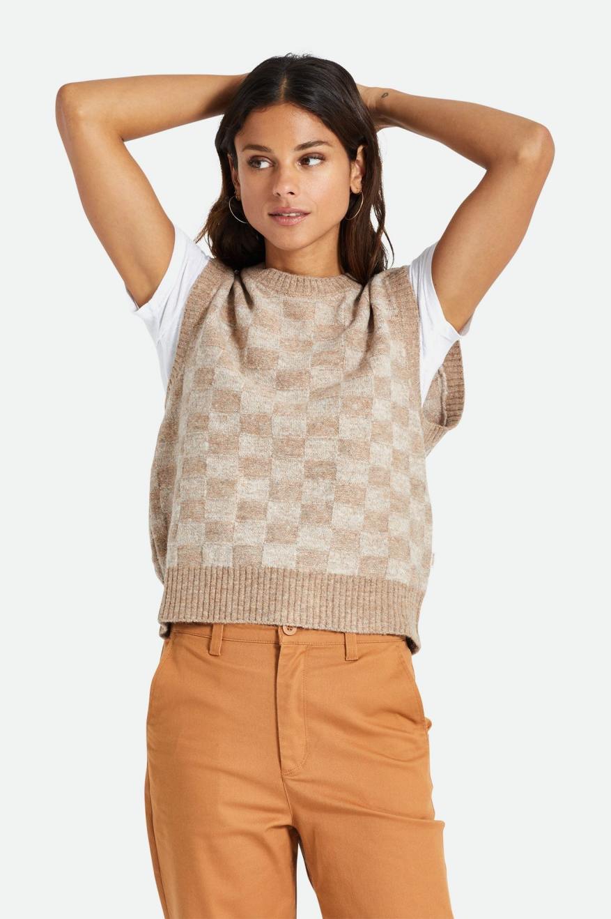 White Women's Brixton Carmen Sweater Vest Tops | 146792-JOF