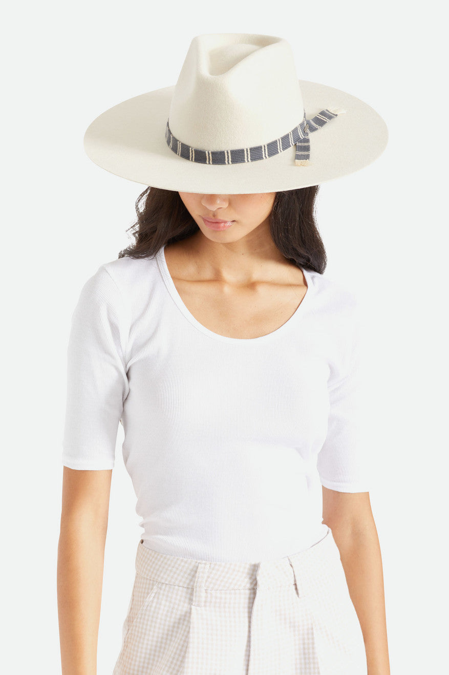 White Women's Brixton Leigh Felt Fedora Fedoras | 089425-FSY