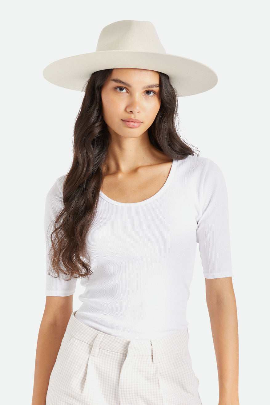 White Women's Brixton Leigh Felt Fedora Fedoras | 089425-FSY