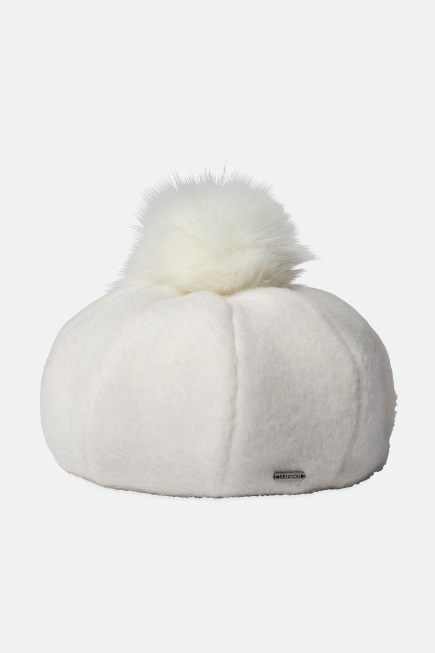 White Women's Brixton Natalie Oversized Pom Beret Hats | 107983-ISJ