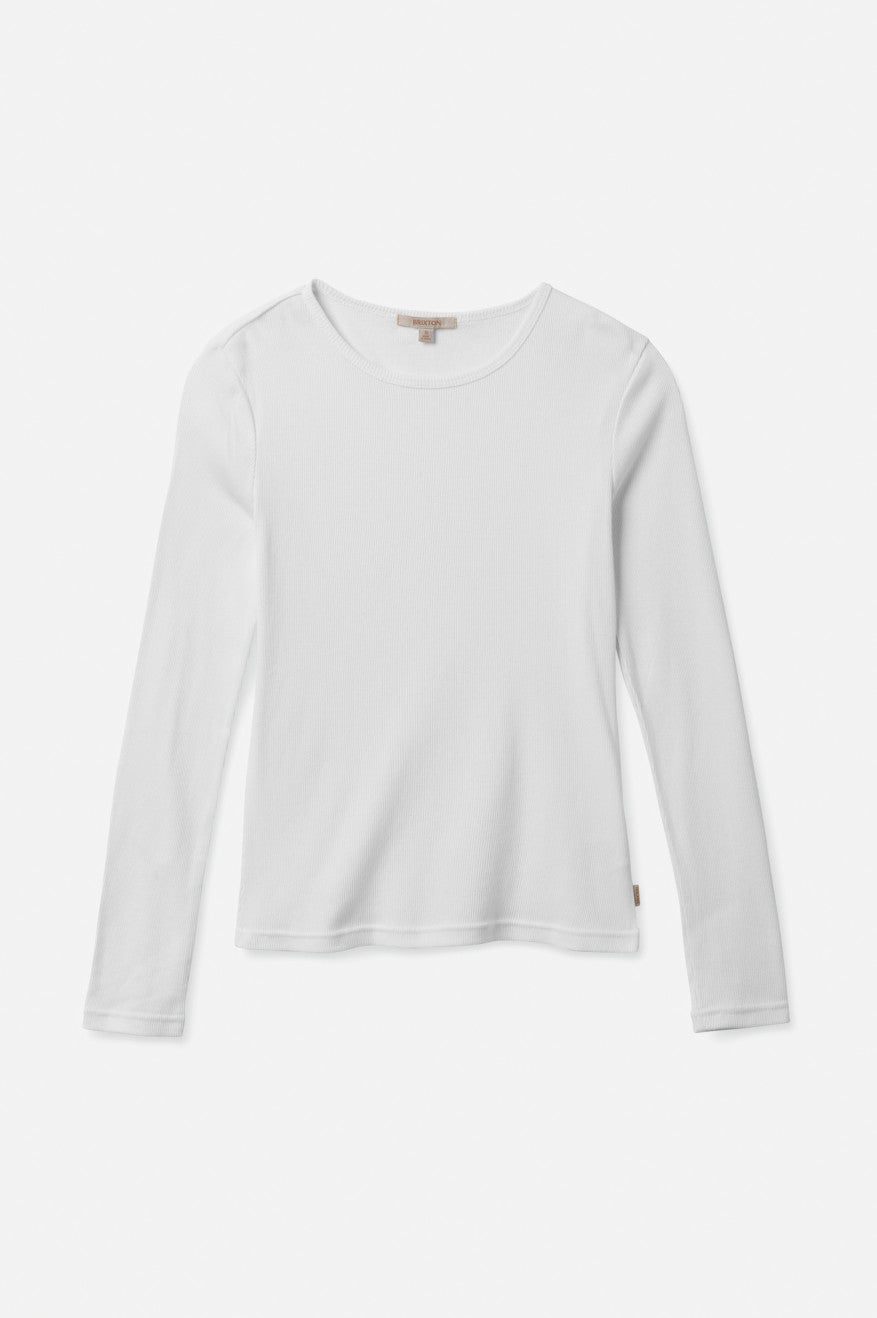 White Women's Brixton Tennessee L/S Tee Tops | 108647-AUN