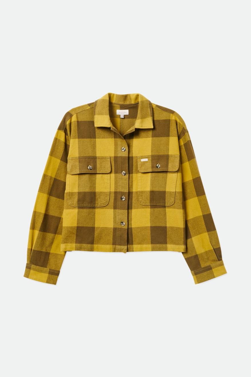 Yellow Women's Brixton Bowery L/S Flannels | 508273-TJP